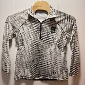 Under Armour Michigan State Spartans 1/4 Zip Women's‎ Size XL Green MSU Pullover